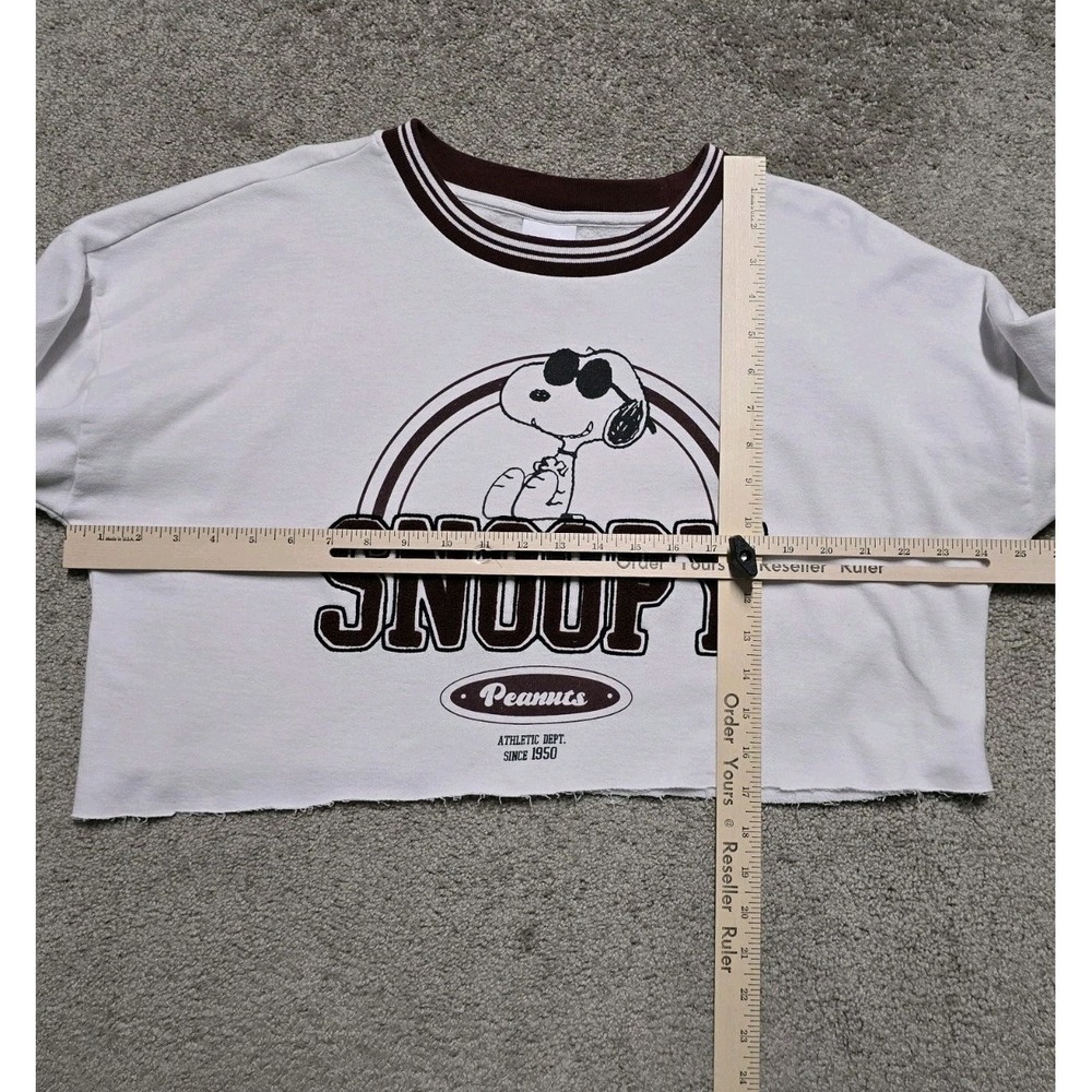 Cropped Snoopy Peanuts‎ Sweatshirt Womens XL Graphic 1950 Athletic Sweater - Picture 13 of 15